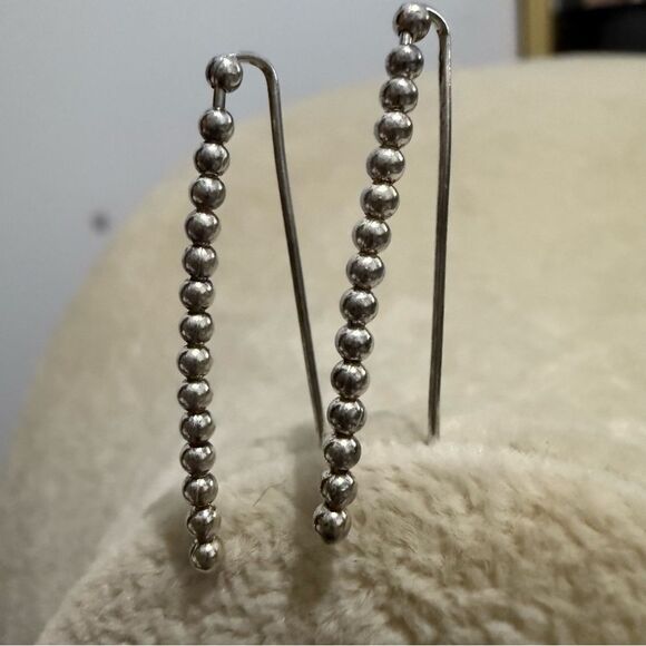 STERLING SILVER BALL DROP EARRINGS – MINIMALIST HOOK STYLE FOR WOMEN - Picture 6 of 17